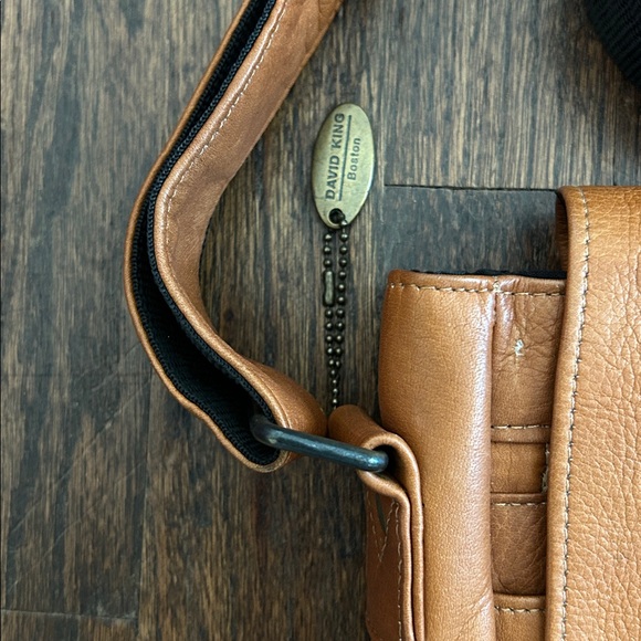 David King Half Flap Messenger Bag-Tan - Picture 7 of 16